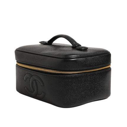 Chanel Black and gold makeup bag