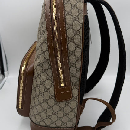 Gucci GG Supreme and Leather Backpack