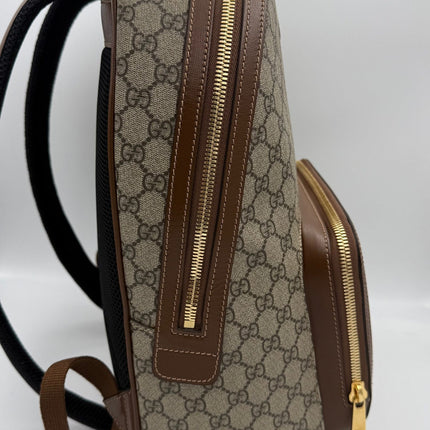 Gucci GG Supreme and Leather Backpack