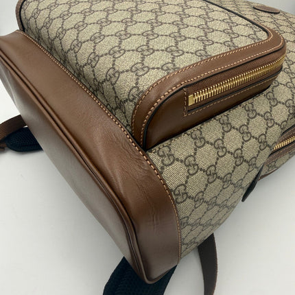 Gucci GG Supreme and Leather Backpack