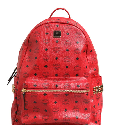 MCM Medium Stark Studded Visetos Backpack - Red