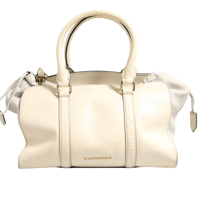 Burberry Chalk White Large Leather Tote Bag