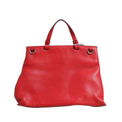 Gucci Red Leather Bamboo Daily Tote Crossbody Bag