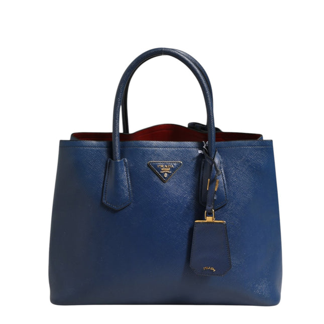 Prada Blue Saffiano Leather 2way Bag