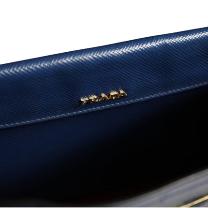 Prada Blue Saffiano Leather 2way Bag