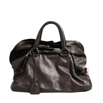 Prada Metallic Nappa Leather Ruffle Shoulder Bag