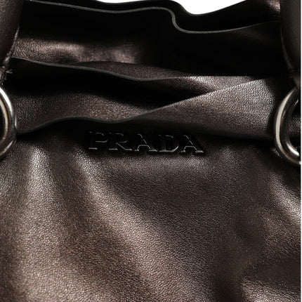Prada Metallic Nappa Leather Ruffle Shoulder Bag