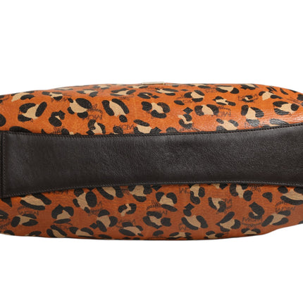 MCM Visetos Leopard Aren Medium Shopper Tote