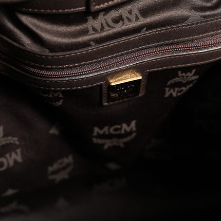 MCM Visetos Leopard Aren Medium Shopper Tote