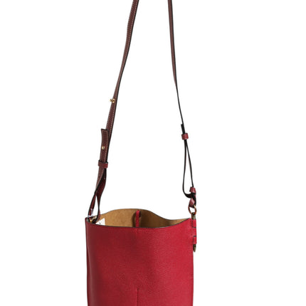 Loewe Gate Raspberry & Wine Leather Bucket Bag