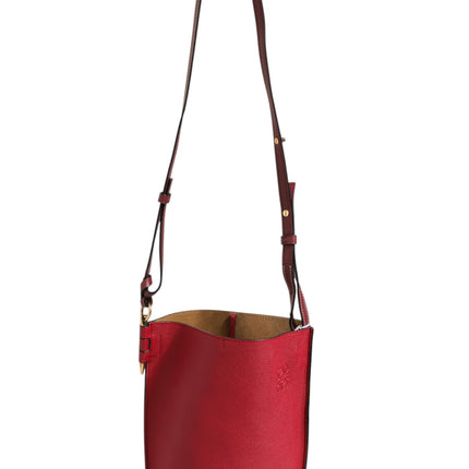 Loewe Gate Raspberry & Wine Leather Bucket Bag