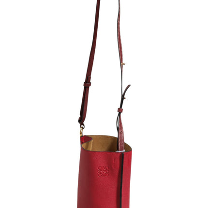 Loewe Gate Raspberry & Wine Leather Bucket Bag