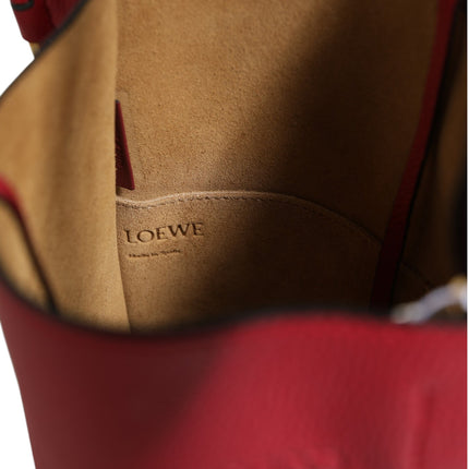 Loewe Gate Raspberry & Wine Leather Bucket Bag