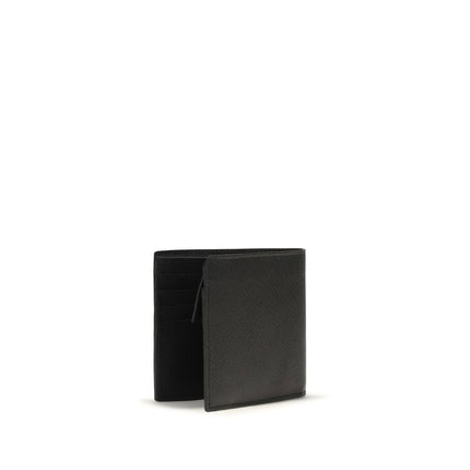 Prada Black Calf Leather Bos Taurus Wallet