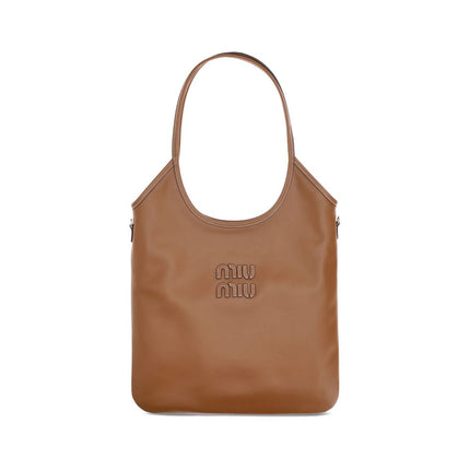 Miu Miu Brown Calf Leather Bos Taurus Shoulder Bag