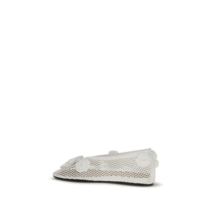 Ganni White Polyethylene Ballet Flats