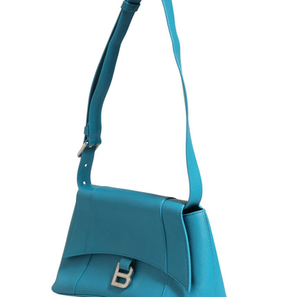 Balenciaga Calfskin S Downtown Blue Shoulder Bag