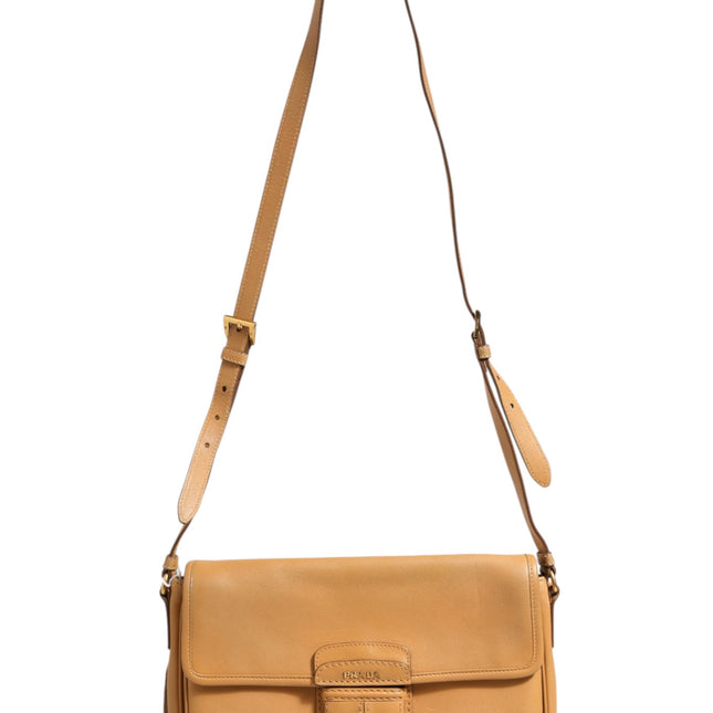 Prada Sidonie Beige Pebble Leather shoulder bag