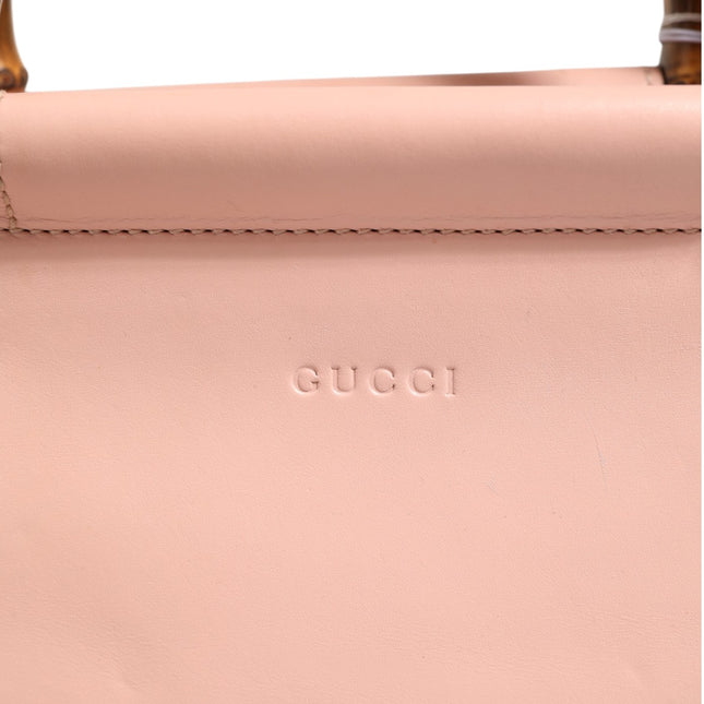 Gucci Pink And White Calfskin Small Nymphaea Top Handle Bag
