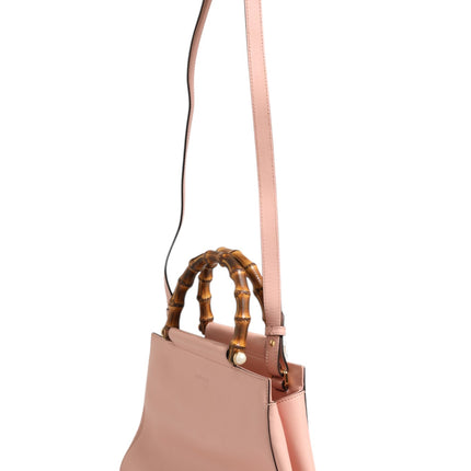 Gucci Pink And White Calfskin Small Nymphaea Top Handle Bag