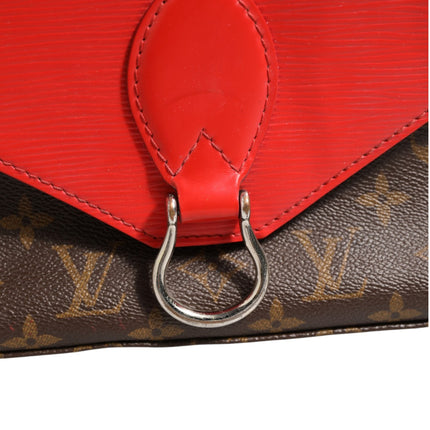 Louis Vuitton Saint Michel Monogram Epi Shoulder Bag Coquelicot