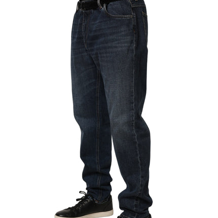 Dolce & Gabbana Dark Blue Washed MidWaist Straight Denim Jeans