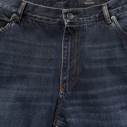 Dolce & Gabbana Dark Blue Washed MidWaist Straight Denim Jeans