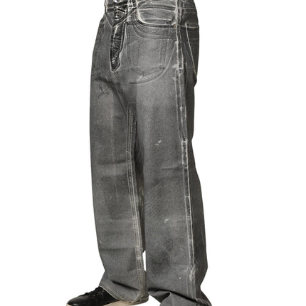 Dolce & Gabbana Grey Washed Mid Waist Straight Denim Jeans