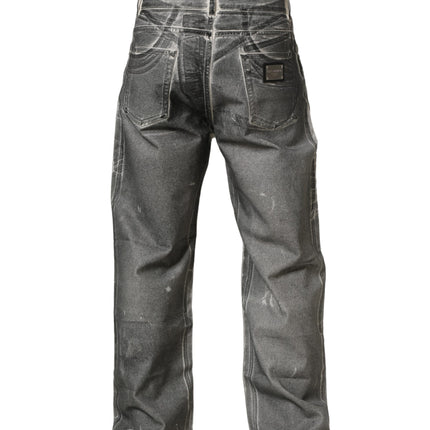Dolce & Gabbana Grey Washed Mid Waist Straight Denim Jeans