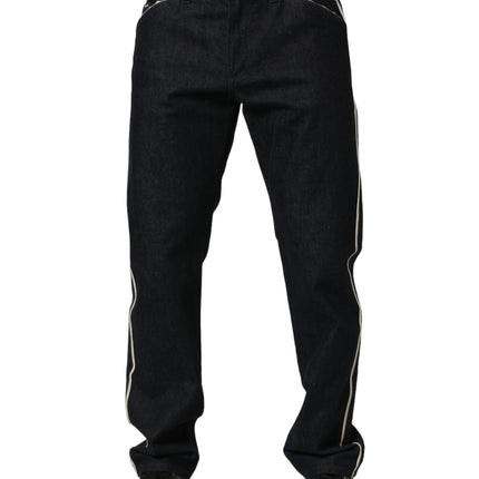 Dolce & Gabbana Black Cotton Mid Waist Classic Men Denim Jeans