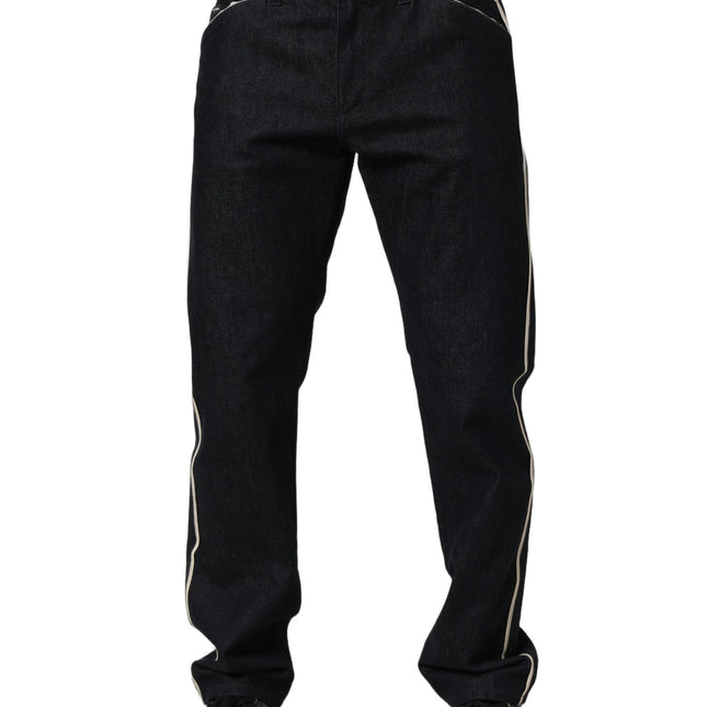 Dolce & Gabbana Black Cotton Mid Waist Classic Men Denim Jeans