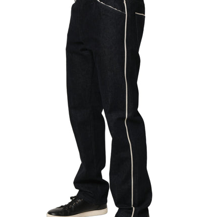Dolce & Gabbana Black Cotton Mid Waist Classic Men Denim Jeans
