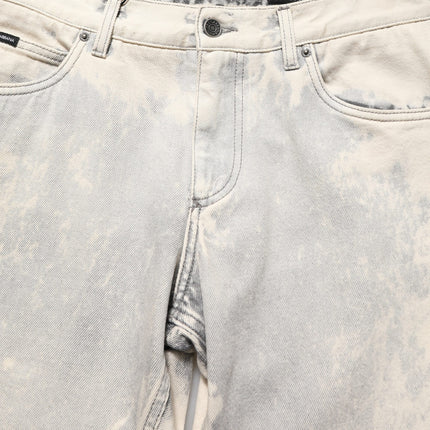 Dolce & Gabbana Beige Tie Dye Cotton Straight Men Denim Jeans
