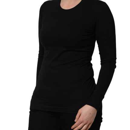 Dolce & Gabbana Black Long Sleeves Crew Neck Pullover Sweater