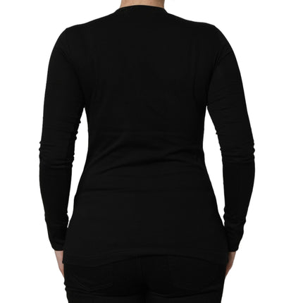 Dolce & Gabbana Black Long Sleeves Crew Neck Pullover Sweater