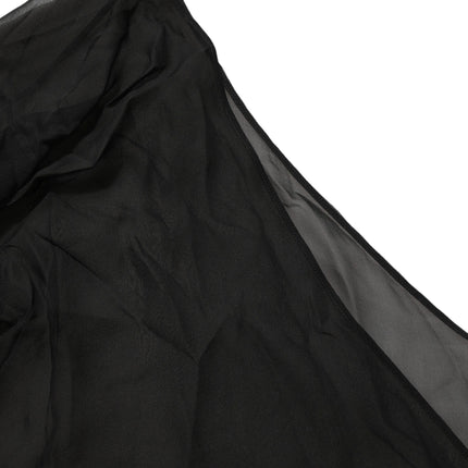 Dolce & Gabbana Black Wrap Sheer Chiffon One Shoulder Top