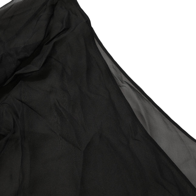 Dolce & Gabbana Black Wrap Sheer Chiffon One Shoulder Top