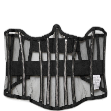 Dolce & Gabbana Black Sheer Tulle Bodysuit Cropped Corset Top