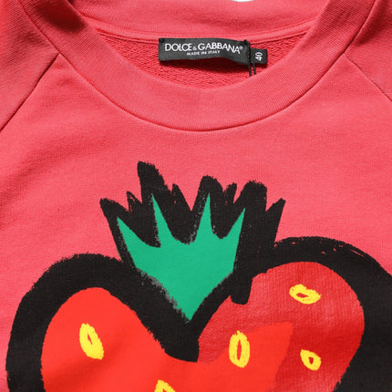 Dolce & Gabbana Multicolor StrawberryPrint Sweatshirt Sweater