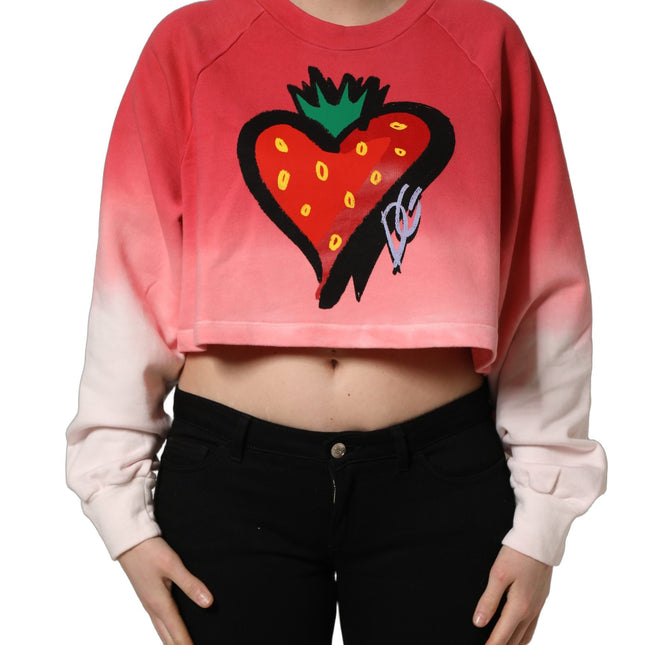 Dolce & Gabbana Multicolor StrawberryPrint Sweatshirt Sweater