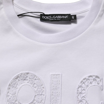 Dolce & Gabbana White Logo Round Neck Sleeveless T-shirt
