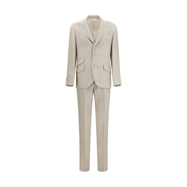 Brunello Cucinelli Beige Silk Two-Piece Suit