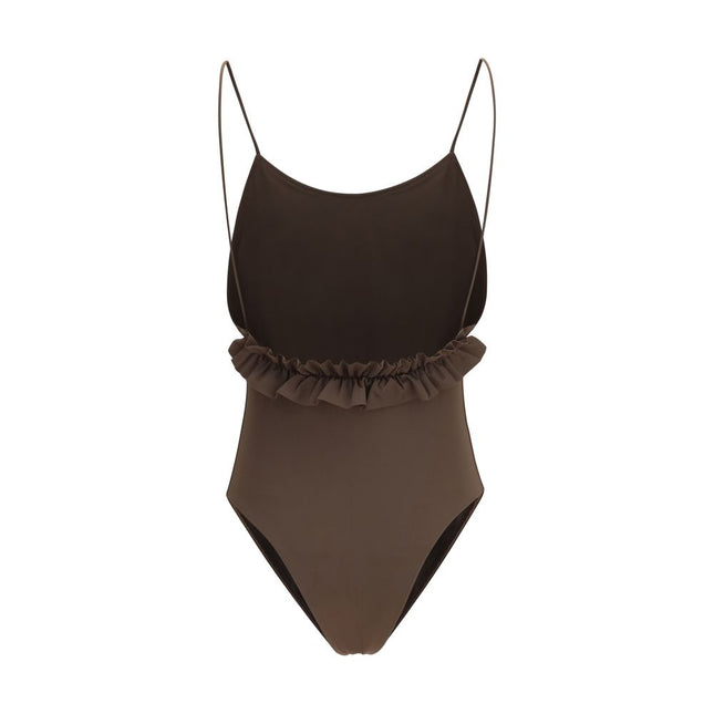 Jacquemus Brown Polyamide One-Piece Swimsuit