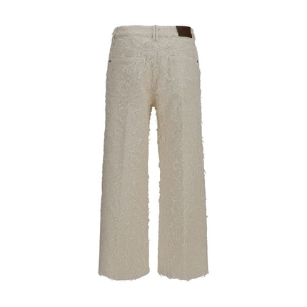 Brunello Cucinelli Beige Cotton Cropped Pants