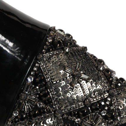 Dolce & Gabbana Black Embellished Men Derby Dress Formal Shoes