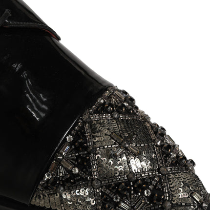 Dolce & Gabbana Black Embellished Derby Dress Formal Shoes