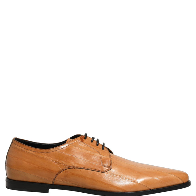 Dolce & Gabbana Brown Leather Lace Up Men Derby Dress Shoes