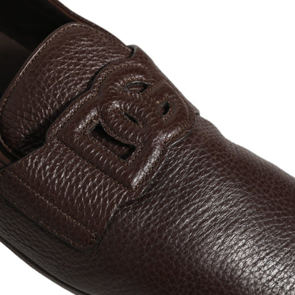 Dolce & Gabbana Brown Deerskin Leather Driver Loafers Shoes