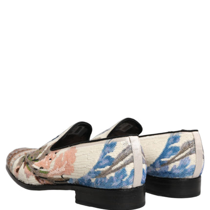 Dolce & Gabbana Multicolor Sequin Embroidered Loafers Shoes