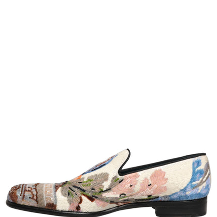 Dolce & Gabbana Multicolor Sequin Embroidered Loafers Shoes